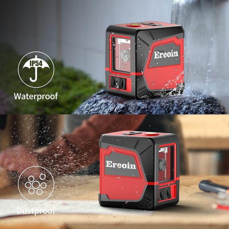 Ereoin Laser Level Self-leveling Red Cross laser tool with vertical and horizontal lines,360 degree rotation self-leveling mode&IP54 waterproof for Picture Hanging Indoor & Outdoor - Image 5